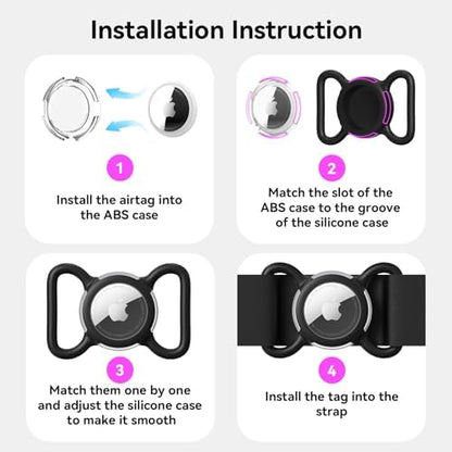 Waterproof AirTag Holder for Dog Collar, Soft Slide-On Dog AirTag Holder