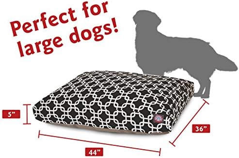 Majestic Pet Rectangular Dog Bed, Large, 44x36x5 in, Washable, Black