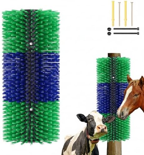 1 Pack Livestock Scratching Brush, Blue and Green