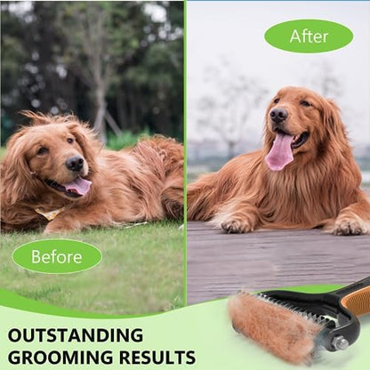 Staltwo Deshedding Dog Brush for Shedding, Undercoat Rake for Dog&Cat