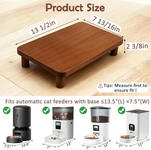 SZEE Cat Food Stand, Elevated Cat Feeder Stand for Automatic Feeder & Bowls