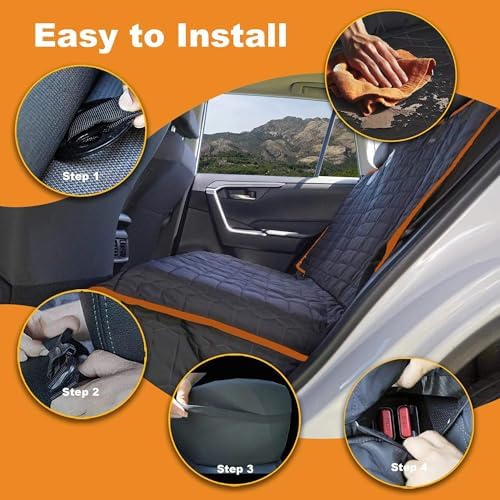Reliadura Dog Seat Cover for Back Seat Waterproof Bench Seat Covers for SUV Washable Car Seat Covers for Dogs Non-Slip Pet Seat Cover for Back Seat Heavy Duty Protector for SUVs