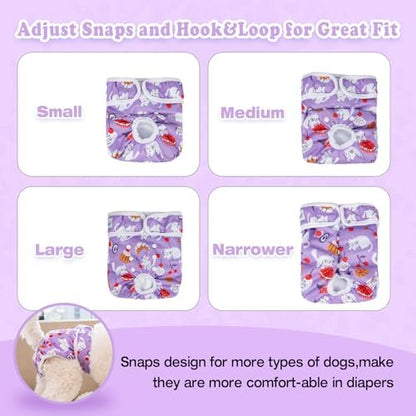 Pet Soft Female Dog Diapers, 3 Pack Washable Dog Diapers Female for Dogs in Heat Reusable Dogs Period Panties, Puppy Diapers (New Animals, XL)