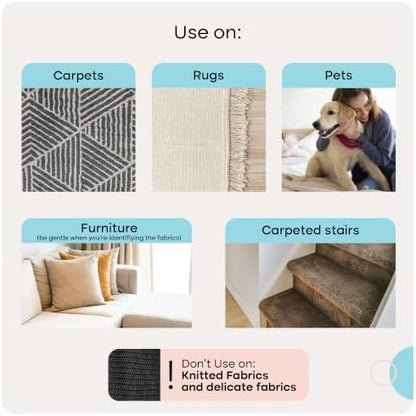 Uproot Cleaner Max Dog Hair Remover for Car & Carpet - Rake for Pet Hair Removal - 2X Faster Than Uproot Cleaner Pro - Cat Remover for Large Fabrics & Rugs
