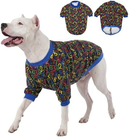 LovinPet Flannel Dog Coat, Winter Dog Coat, Numbers Black, XXL