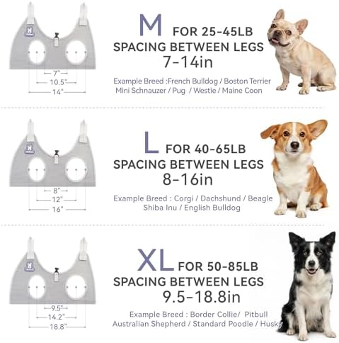 Loflaze Dog Grooming Hammock Harness for Dogs & Cats with Pet Nail Clipper Trimmer - Cat Hanger Sling for Trimming Clipping Nails- Dog Hammock Restraint Bag for Small Medium Large pet （ Grey L ）