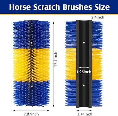 3 Pack Livestock Scratching Brush, Yellow and Blue