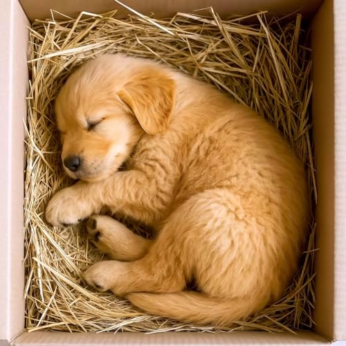 BobbleT Natural Wheat Straw – 3 LB Clean Dry Straw Bale for Stray Cats & Dogs, Soft Straw Bedding for Cat Shelter, Hay Bales for Decoration, Yard or Farm Use