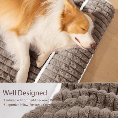 Orthopedic Large Dog Bed Pillow Pet Sofa Bed 36''X24'' Taupe