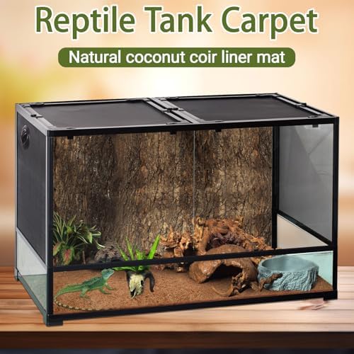ZeeDix 10 Pcs Reptile Carpet 12x12 Inch Coconut Fiber Mat for Tank Bedding