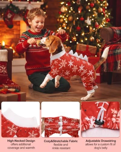 CuteBone Dinosaur Costume Halloween Christmas Dog Pajamas, Stretchy Spandex Crystal Velvet Sleepwear Coat for Small Dogs, Soft & Warm Pet Outfit Clothes for Cold Weather, Cozy Pullover Design COSP29XL