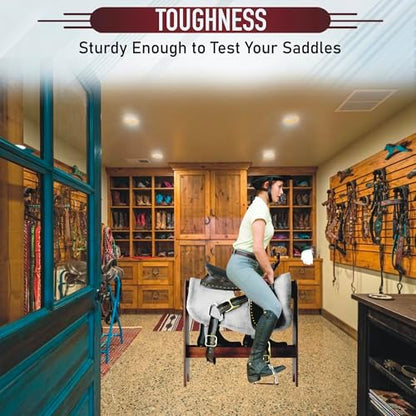 HOTCAN Pine Wood Saddle Rack | Ideal Saddle Stand for Horse Gear and Horse Tack Organizers | Suitable for Displaying Trophy Tack at Home | Compatible with English, Australian, Western Saddles (Walnut)