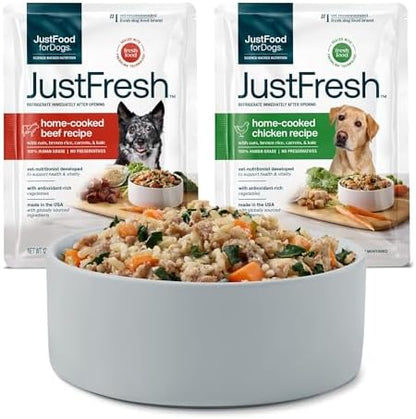 JustFoodForDogs JustFresh Fresh Wet Dog Food or Topper - Beef/Chicken, 14Pk