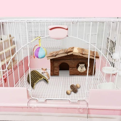 Hamiledyi Hamster Hideout House Wooden Rat Hut for Gerbils Dwarf Mouse