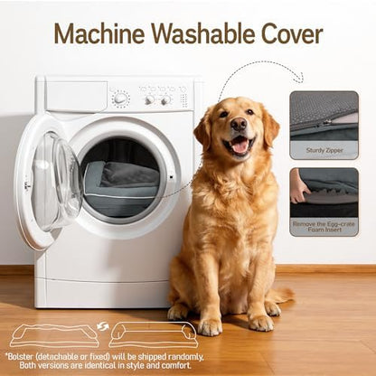 Comfort Expression Waterproof XXL Dog Bed with Bolster for Extra Large Dogs