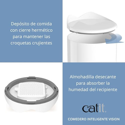 Catit PIXI Vision Smart Feeder – App-Controlled Cat Feeder with Built-in Camera, Motion Detection, Night Vision & Custom Feeding Schedule Monitoring