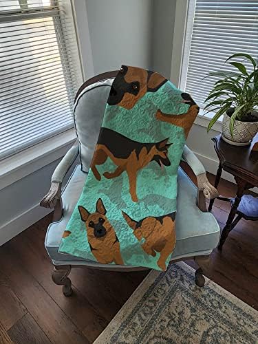 Caroline's Treasures MLM1010LQB German Shepherd Quilted Blanket 50x60 Artwork Pattern Quilted Throw Blanket for Bed, Couch, Sofa, Soft and Lightweight