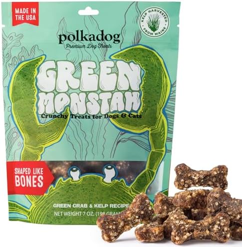Polkadog Green Monstah Bone Shaped Dog Treats, Limited Ingredient, 7oz