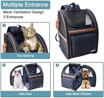 Jespet Pet Backpack Carrier for Small Dog, Soft Car Bed Ideal for Traveling