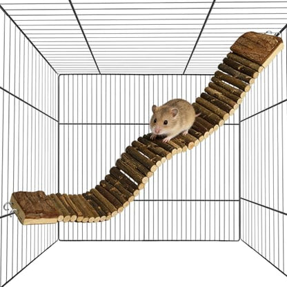 21.7 X 2.7In Wooden Hamster Bridge Rat Climbing Toy for Gerbil Sugar Glider