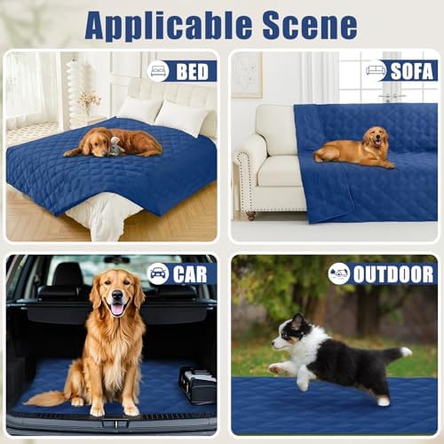 Smiry Waterproof Dog Bed Cover, Reversible Pet Blanket for Sofa Couch