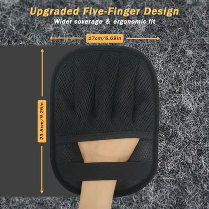 AUBELL Pet Hair Removal Glove,Five-Finger Electrostatic Magic Brush,2Pcs