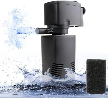 coospider-repta Fish Tank Filter for 15-40 Gallon Tank, 160 GPH Crystal Clear Powerful Internal Aquarium Filters Submersible Pump& Filter System for Fish Tank & Turtle Tank