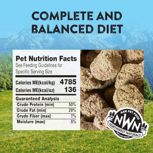 Northwest Naturals Freeze-Dried Chicken Dog Food - Bite-Sized Nuggets - Grain-Free, High-Protein, Raw Diet, Human-Grade Ingredients, All Natural, Premium Quality, Healthy & Nutritious - 12 Oz