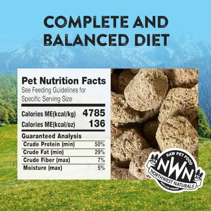 Northwest Naturals Freeze-Dried Chicken Dog Food - Bite-Sized Nuggets - Grain-Free, High-Protein, Raw Diet, Human-Grade Ingredients, All Natural, Premium Quality, Healthy & Nutritious - 12 Oz