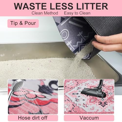 BEAUTYZOO Cat Litter Mat, 20" x 28" Litter Trapping Mat, Waterproof