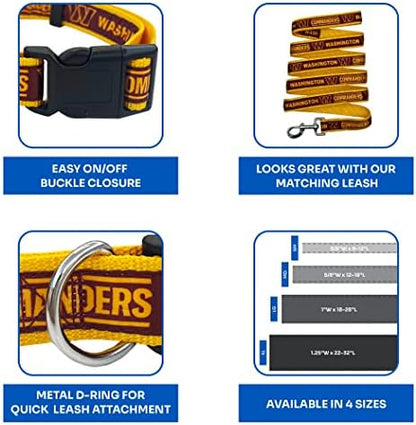 Pets First NFL Washington Commanders Dog & Cat Collar, Medium Football Team Collar - Licensed by The NFL, Team Color (WAC-3588-MD)