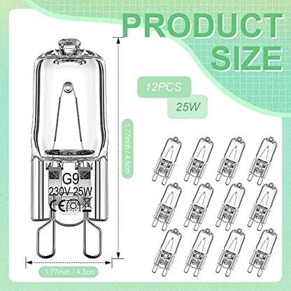 Tarpop 12 Pcs G9 Heat Lamp Bulbs for Reptile, 25 Watts