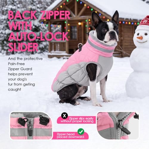 AOFITEE Dog Coat Warm Dog Winter Coat Waterproof Dogs Jacket with Harness