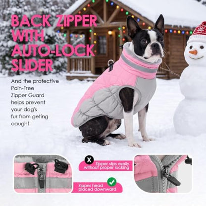AOFITEE Dog Coat Warm Dog Winter Coat Waterproof Dogs Jacket with Harness