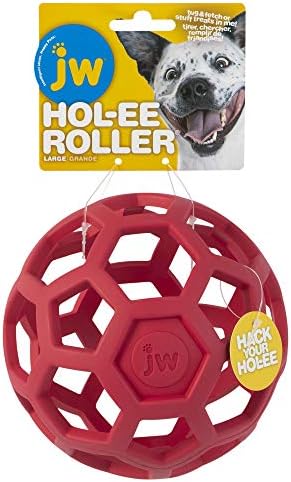 JW Pet HOL-ee Roller, Natural Rubber, Large 5.5in, Colors May Vary