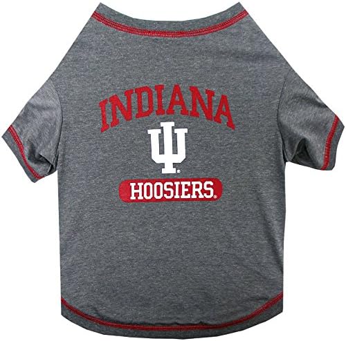 Pets First Collegiate INDIANA HOOSIERS Dog T-Shirt, Small. - Licensed Shirt for Pets Team Colored with Team Logos.- Premium Stretchable Materials for the Comfrot of your Dog & Cat.