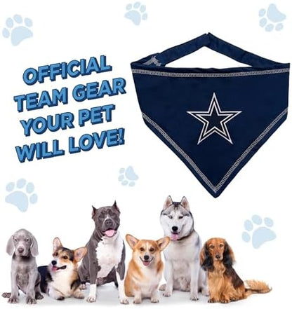 Pets First NFL Dallas Cowboys TIE Bandana, Small/Medium. Dog Bandana Scarf Bib for Pet Cat Dog. The Ultimate Game-Day, Party Bandana, Team Color (DAL-3550-S-M)