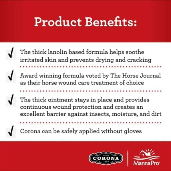 Corona Ointment for Horses | Lanolin-Based Formula Helps Sooth Irritation | 7 Ounces | Pack of 2