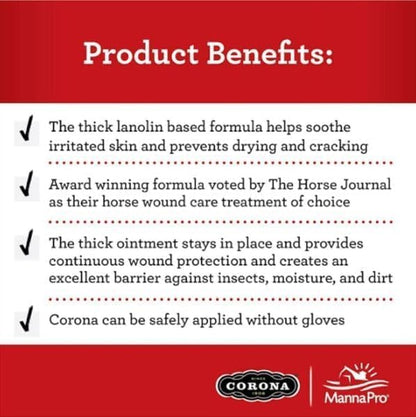 Corona Ointment for Horses | Lanolin-Based Formula Helps Sooth Irritation | 7 Ounces | Pack of 2