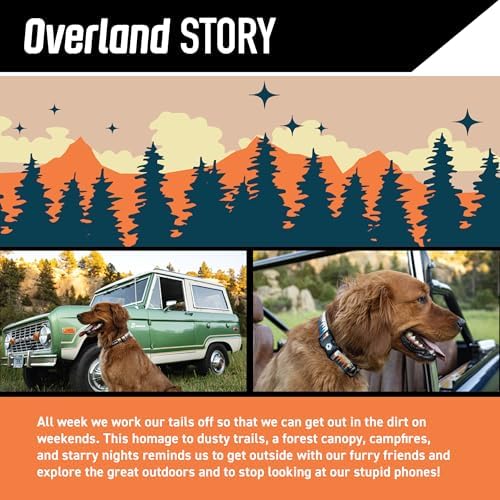 Wolfgang Heavy Duty Martingale Dog Collar with Quick Release Nylon Buckle for Walking & Training, Overland Print, Extra Large