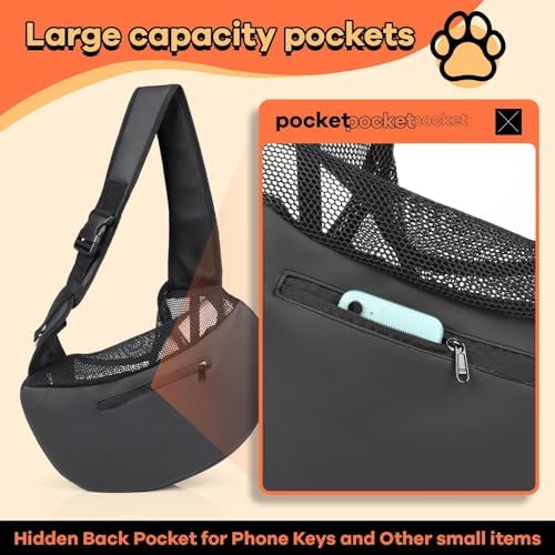 YUDODO Pet Sling Carrier for 5-9 lbs Small Dogs Cat Puppy Crossbody Carrier