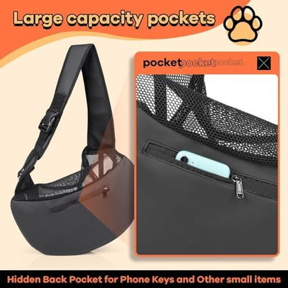 YUDODO Pet Sling Carrier for 5-9 lbs Small Dogs Cat Puppy Crossbody Carrier