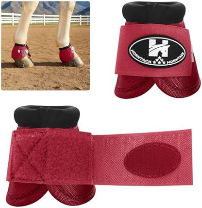 Horse Bell Boots for Outdoor Sports(Crimson Red, XL)