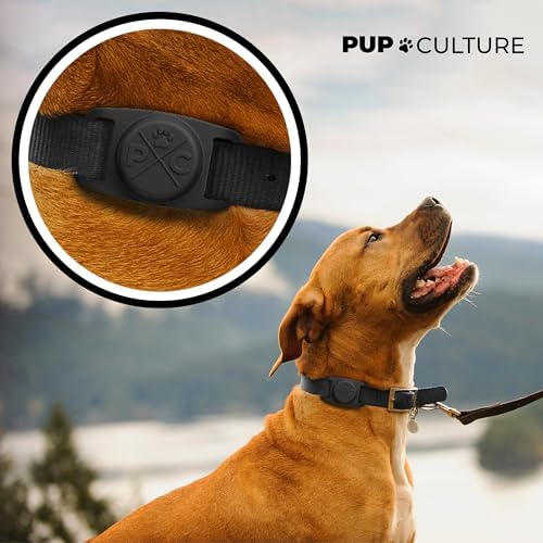 Pup Culture AirTag Dog Collar | Durable & Protective Holder - Track Your Pet Using Apple Technology - for Dogs and Cats