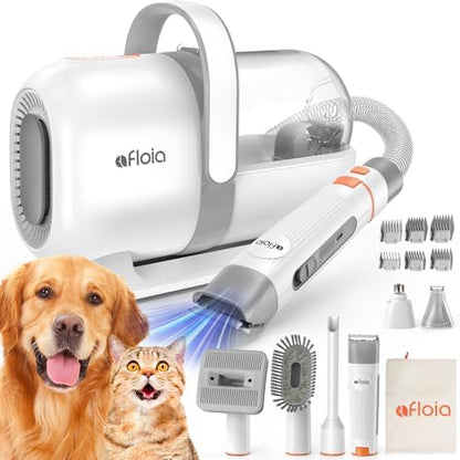Afloia 6-in-1 Dog Grooming Vacuum Kit, Pet Clipper & Nail Grinder, White