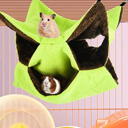 3 Tier Ferret Rat Hammock, Guinea Pig Cage Accessories, Green