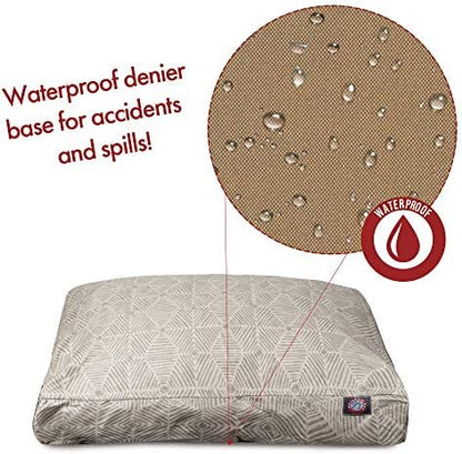 Majestic Pet Rectangular Dog Bed, Small, 27x20x4 in, Washable, Beige