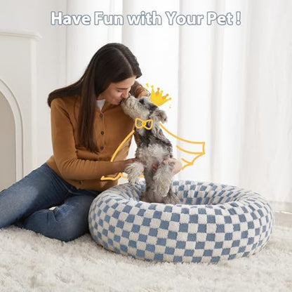 BFPETHOME Small Washable Cozy Donut Dog Beds for Dogs