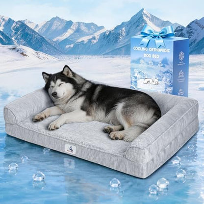 Cooling Dog Bed Orthopedic Extra Large Dogs Egg Crate Foam＆Instant Chill
