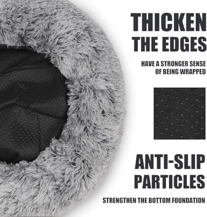 Keep Warm Lapcatz Nest Bed - Round, Fluffy, Hooded Cat Bed Cave with Anti-Slip Bottom and Machine Washable Cover for Small to Medium Pets (Green, Medium)